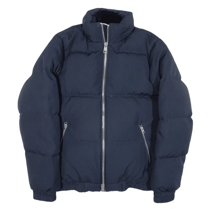 AMI Faux Fur Lined Insulated Puffer Jacket Blue Womens M