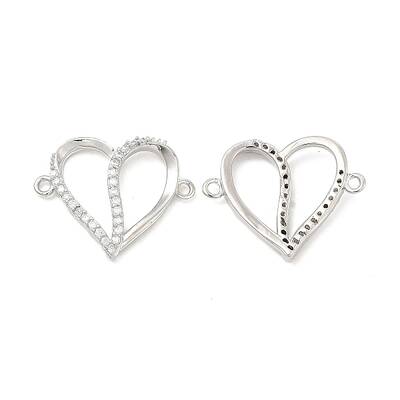 Brass Micro Pave Clear Cubic Zirconia Connector Charms