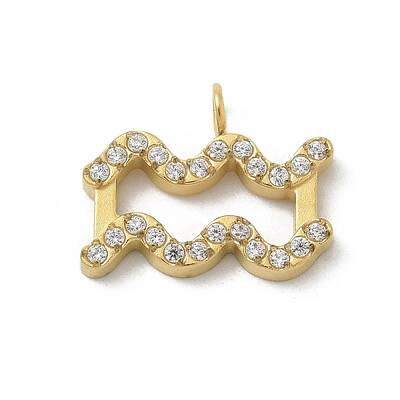 Ion Plating(IP) 304 Stainless Steel Micro Pave Cubic Zirconia Charms