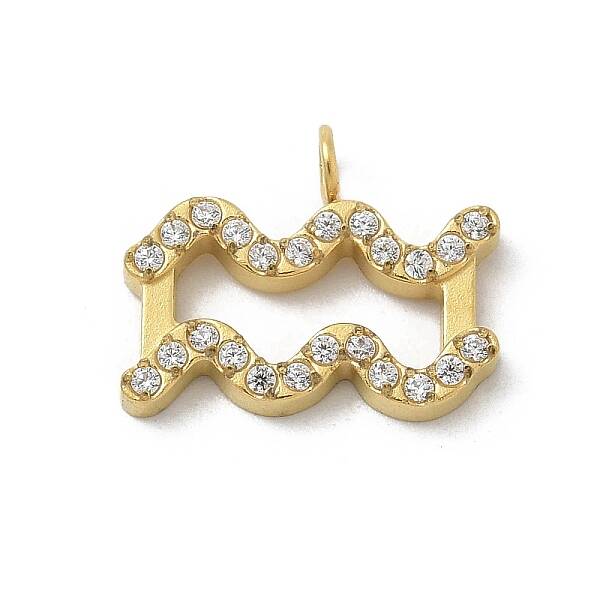 Ion Plating(IP) 304 Stainless Steel Micro Pave Cubic Zirconia Charms