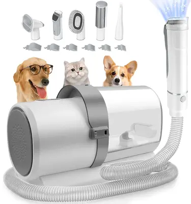 Dog Grooming Kit, 5 in 1 Pet Grooming Vacuum with 4 Hair Combs, 2.5L Dog Hair Vacuum Groomer, Dog Vacuum Brush for Shedding G...