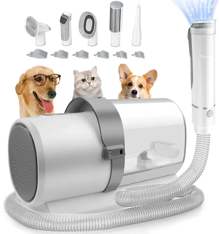 Dog Grooming Kit, 5 in 1 Pet Grooming Vacuum with 4 Hair Combs, 2.5L Dog Hair Vacuum Groomer, Dog Vacuum Brush for Shedding G...