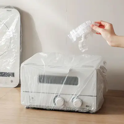 30 Counts Dustproof with Elastic,Clear Disposable Dust Cover for Kitchen Household Furniture,Thickened Appliance Dust Covers ...