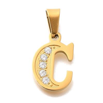 Ion Plating(IP) 304 Stainless Steel Rhinestone Pendants