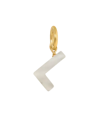 MOP Letter Charm | Metal Color: Gold | Letter: L