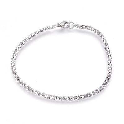 Tarnish Resistant 304 Stainless Steel Wheat Chain Bracelets