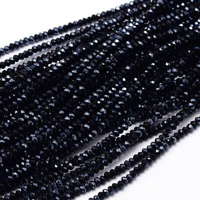 Faceted Rondelle Half Rainbow Plated Electroplate Glass Beads Strands