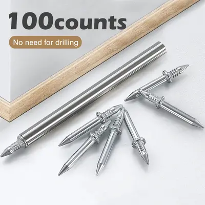 100 pieces of double-headed baseboard nails, seamless and traceless, specially designed for solid wood baseboards, invisible ...