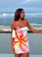 Women's Floral Print Tube Dress, Fashion Casual Strapless Sleeveless Short Dress for Holiday Vacation Daily Wear, Ladies Dres...