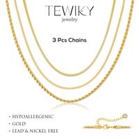 Minimalist Fashionable Necklaces Herringbone 3 Pcs for Women,Dainty Snake Chain Choker Necklaces Simple beautifu lBlack Frida...