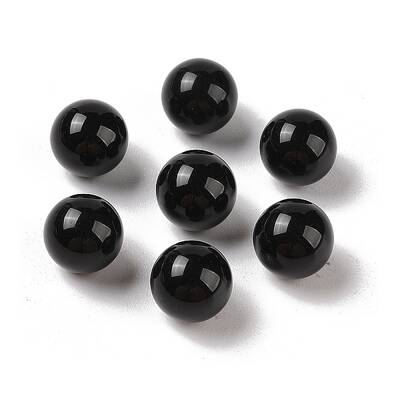 Natural Obsidian No Hole Sphere Beads