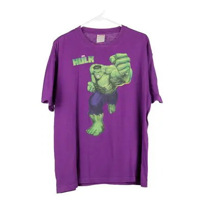 The Hulk Marvel Graphic T-Shirt - Medium Purple Cotton