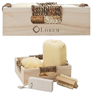 25 Promotional Getaway 4-Piece Spa Kit in Box - Wooden Box