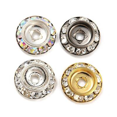 Brass Crystal Rhinestone Beads