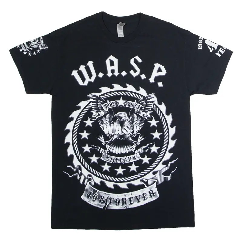 GILDAN W.A.S.P. 40& Forever Mens Band T-Shirt Black Crew Neck M