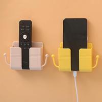 2 Pcs Remote Control Holder Wall Mount Multifunctional Phone Holder Phone Plug Bedside Holder Punch Free with Data Cable Rece...