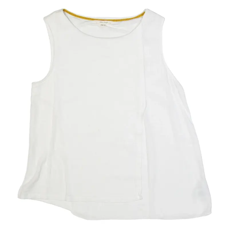 WHITE STUFF Womens Top White Sleeveless Linen UK 14