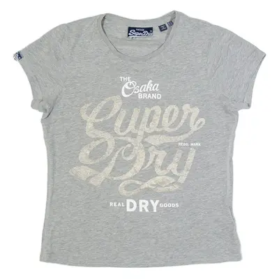 SUPERDRY Womens T-Shirt Grey UK 14