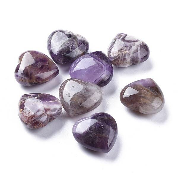 Natural Amethyst Heart Love Stone