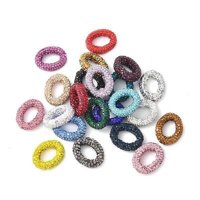 Rhinestone Clay Pave Brass Beads