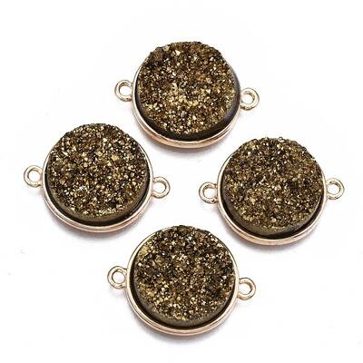 Natural Druzy Agate Links Connectors