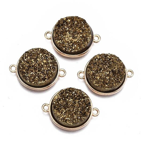 Natural Druzy Agate Links Connectors