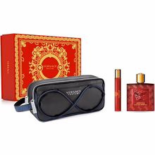 Versace Eros Flame scatola premium regalo EDP 100 ml + miniatura EDP 10 ml + trousse 100 ml