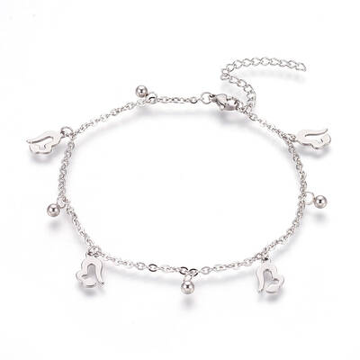 Tarnish Resistant 304 Stainless Steel Charm Anklets