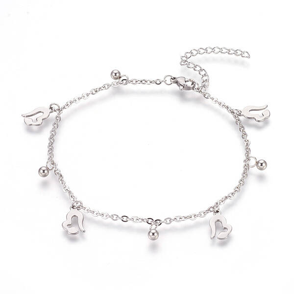 Tarnish Resistant 304 Stainless Steel Charm Anklets