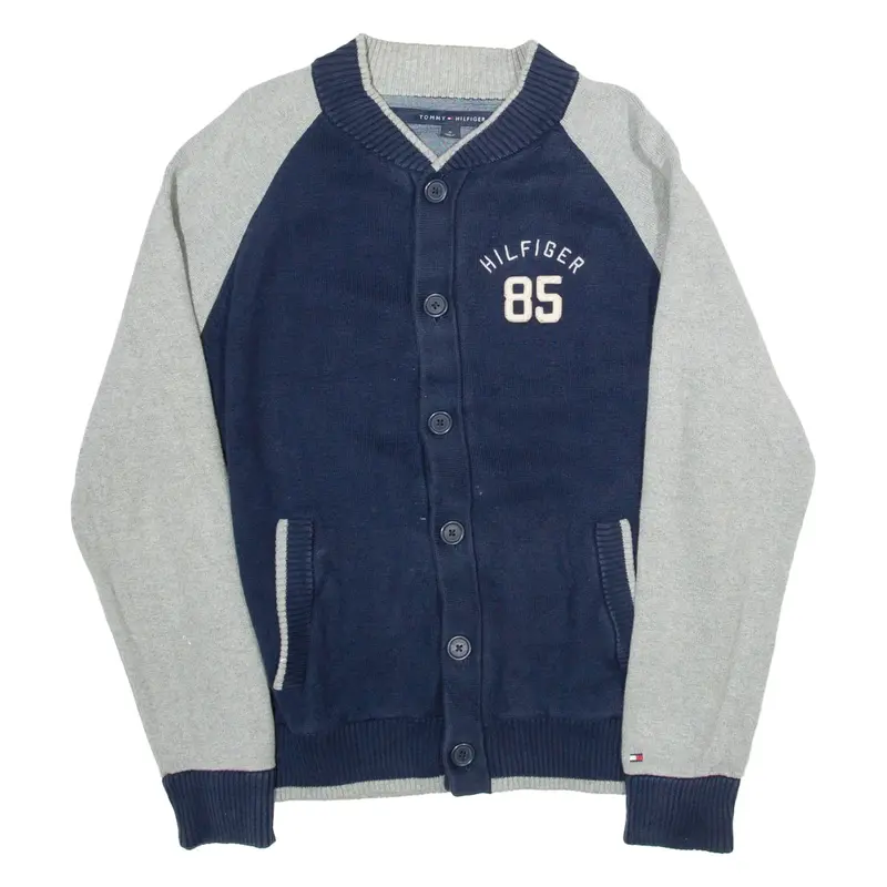 TOMMY HILFIGER Mens Cardigan Blue Tight Knit M