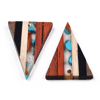 Transparent Resin & Walnut Wood Pendants