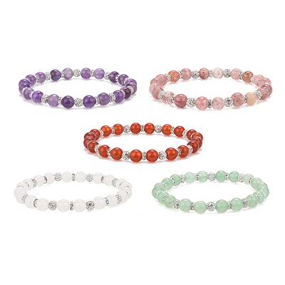 Round Natural Malaysia Jade Bead Stretch Bracelets