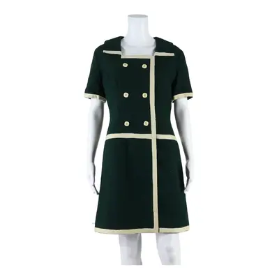 JANINE JUNIOR Paris Womens Shift Dress Green Short Sleeve Knee Length M