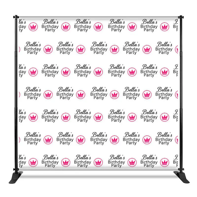 Aperturee Pink Crown Custom Birthday Step And Repeat Banner, 4X8FT(1.2X2.5M), 42 USD, step and repeat backdrops, CF1_DZCJ8N04...