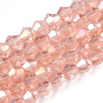 Transparent Electroplate Glass Beads Strands