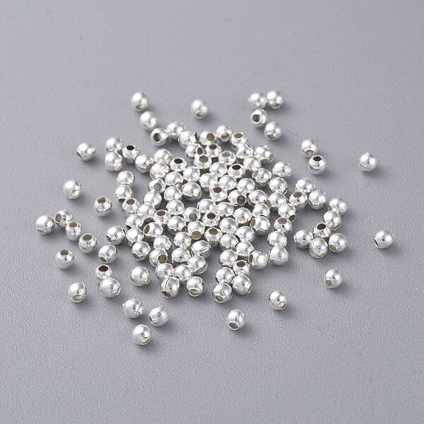 Silver Color Plated Round Iron Spacer Beads