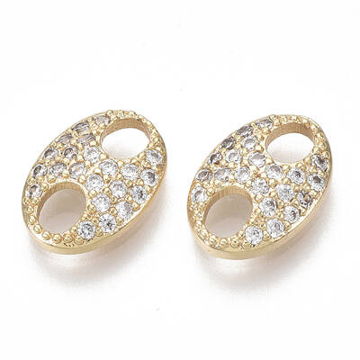 Brass Micro Pave Cubic Zirconia Links/Connectors