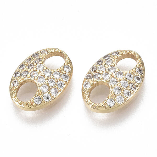 Brass Micro Pave Cubic Zirconia Links/Connectors
