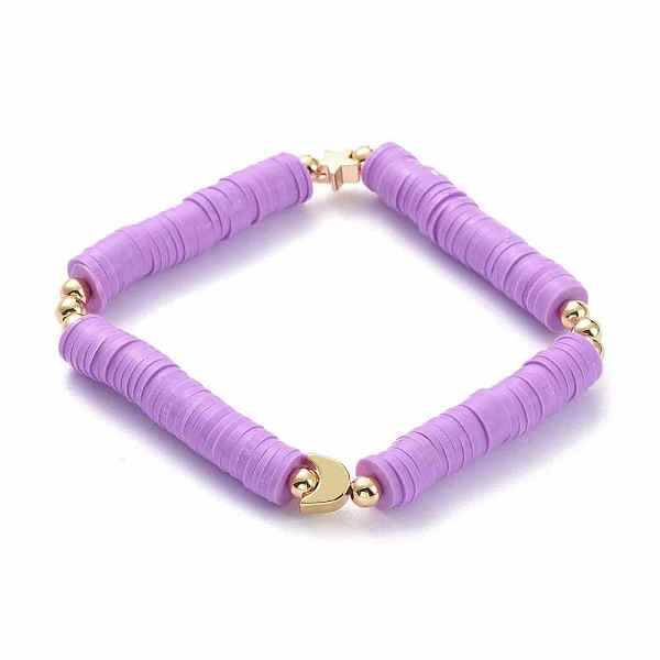 Handmade Polymer Clay Heishi Beads Stretch Bracelets
