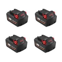 4 Pack 6.5Ah  18V replacement Batteries for Milwaukee M18 Battery Lithium High Output 48-11-1850 48-11-1862 48-11-1840 48-11-...