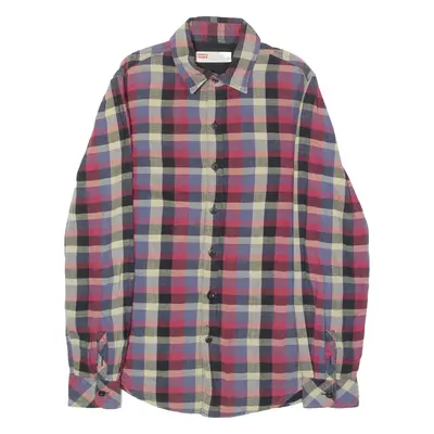 LEVI'S Slim Fit Mens Shirt Red Check Long Sleeve S