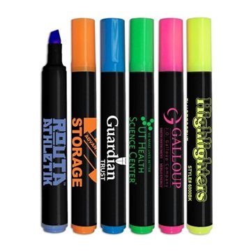 300 Custom Brite Spots Fluorescent Highlighters with Black Barrel ...