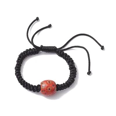 Barrel Wood Braided Bead Bracelets