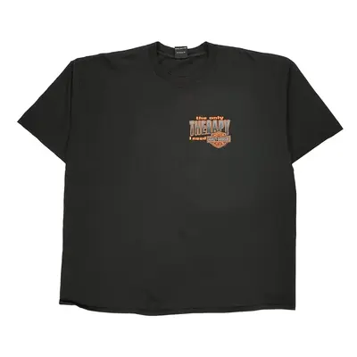 Harley Davidson Graphic T-Shirt - 2XL Black Cotton