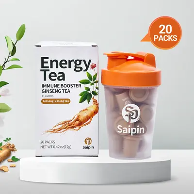 SAIPIN Energy Tea - Ginseng Power Freeze-Dried Pure Tea for Immune Support & Mental Stamina - No Sugar Non-GMO Herbal Beverag...