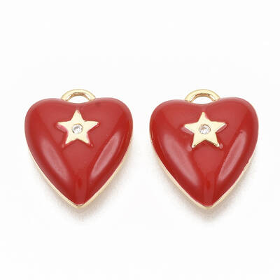 Brass Micro Pave Clear Cubic Zirconia Charms