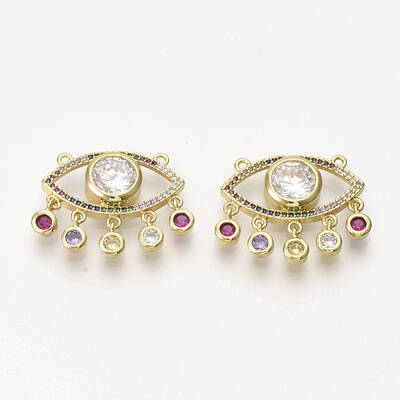 Brass Micro Pave Cubic Zirconia Pendants