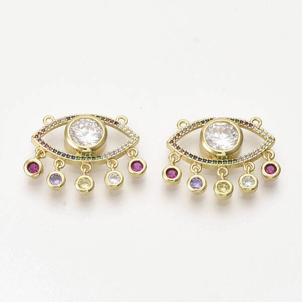 Brass Micro Pave Cubic Zirconia Pendants