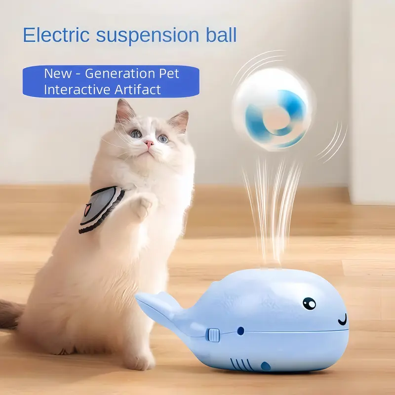 Electric Whale-Shaped Floating Cat Toy – Interactive Self-Play Fun, Smart Boredom Buster for Cats | USB Rechargeable, Perfe...