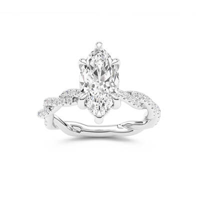 ChiraTan Marquise Lab Grown Diamond Engagement Ring | 18K White Gold 2 7/8 CT. TW.